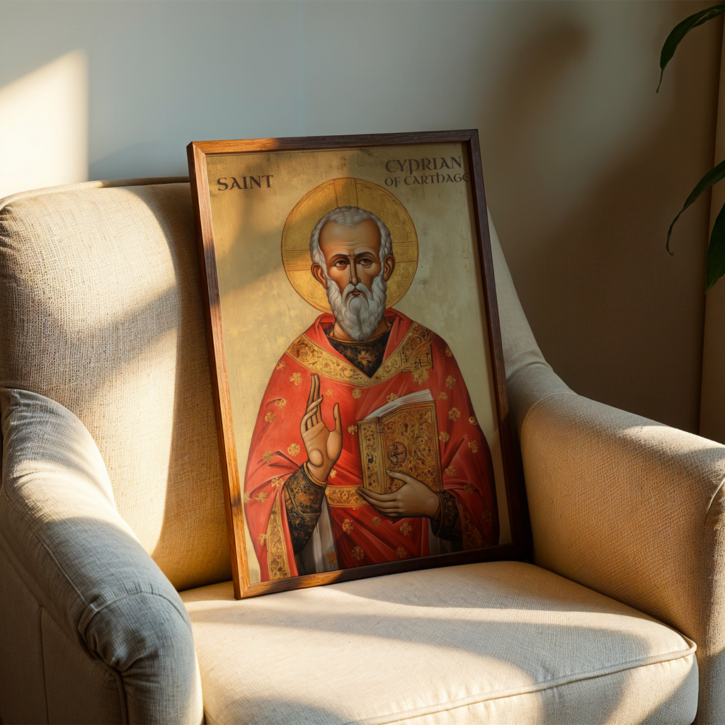 Saint Cyprian of Carthage Icon Wall Art, Bishop and Martyr Gift Orthodox, Holygraceart