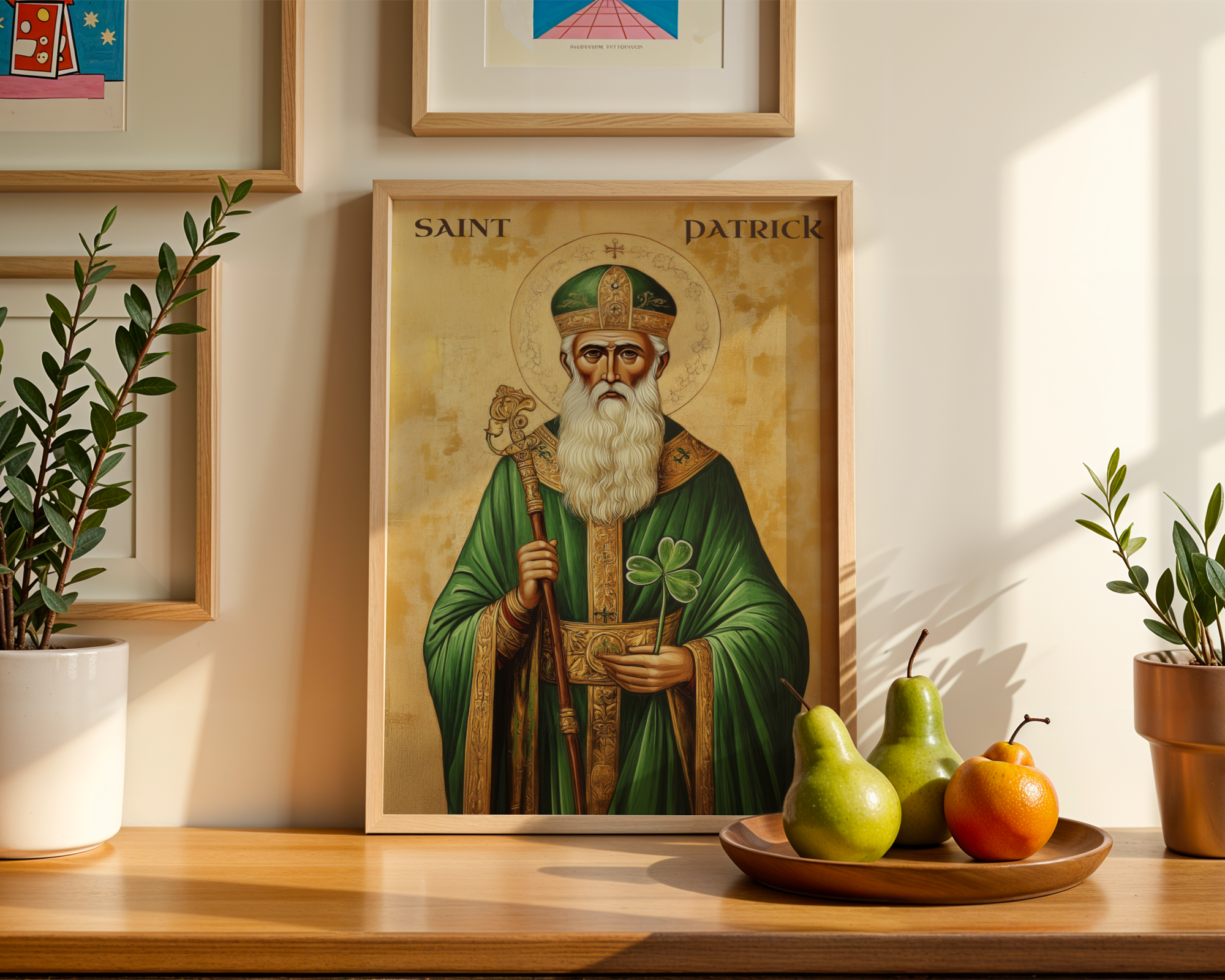 Saint Patrick Icon Wall Art, Irish Blessing Gift Orthodox Decor, Holygraceart