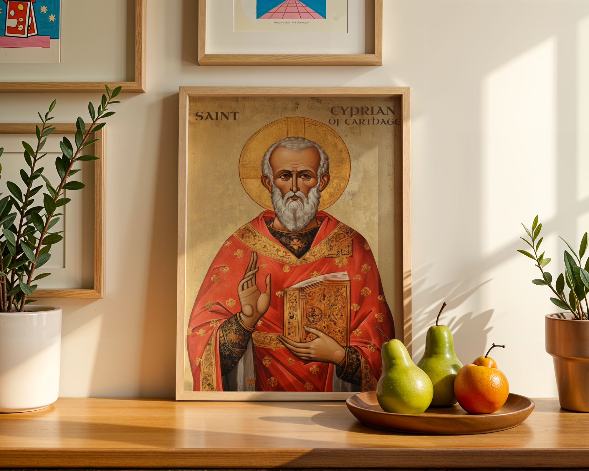 Saint Cyprian of Carthage Icon Wall Art, Bishop and Martyr Gift Orthodox, Holygraceart