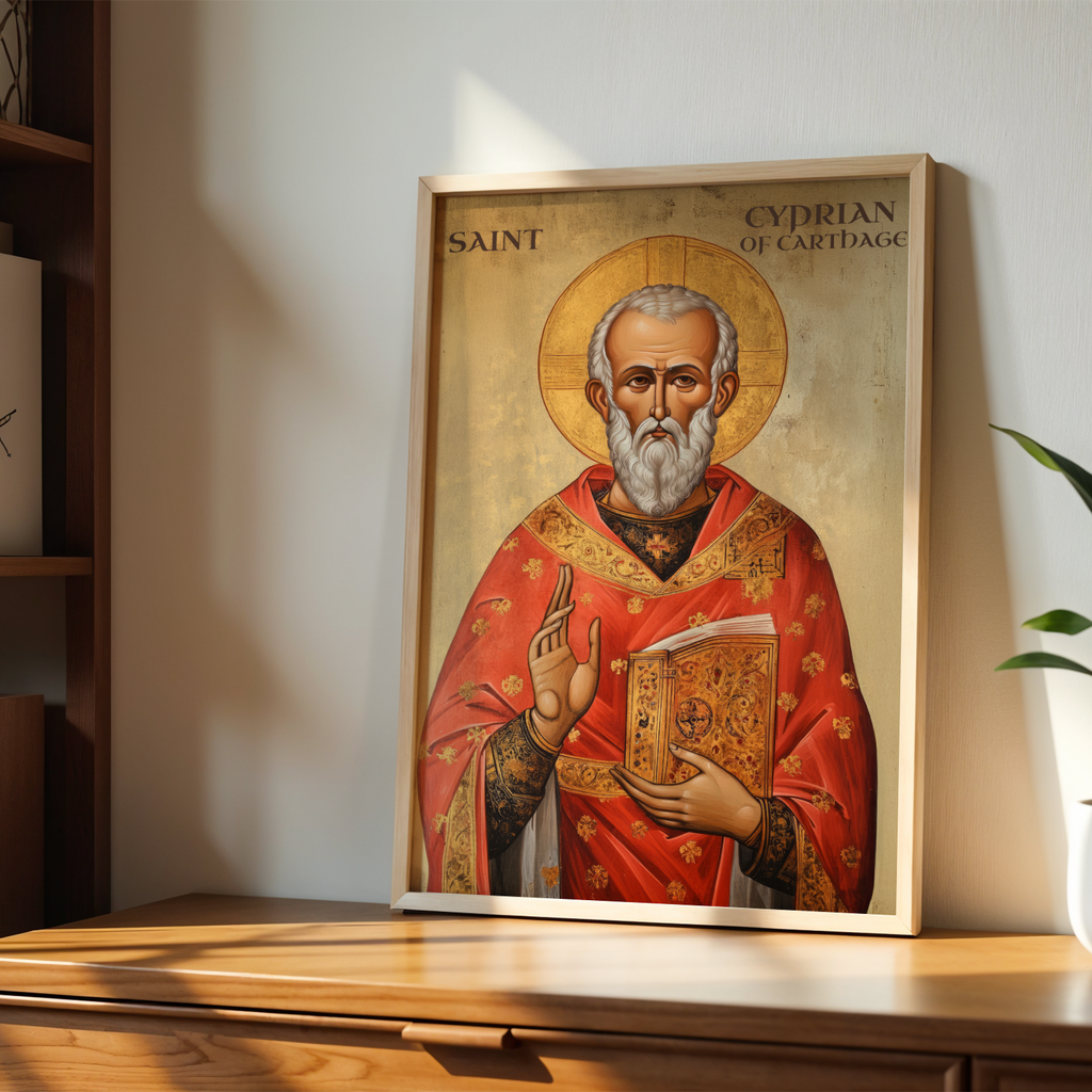 Saint Cyprian of Carthage Icon Wall Art, Bishop and Martyr Gift Orthodox, Holygraceart