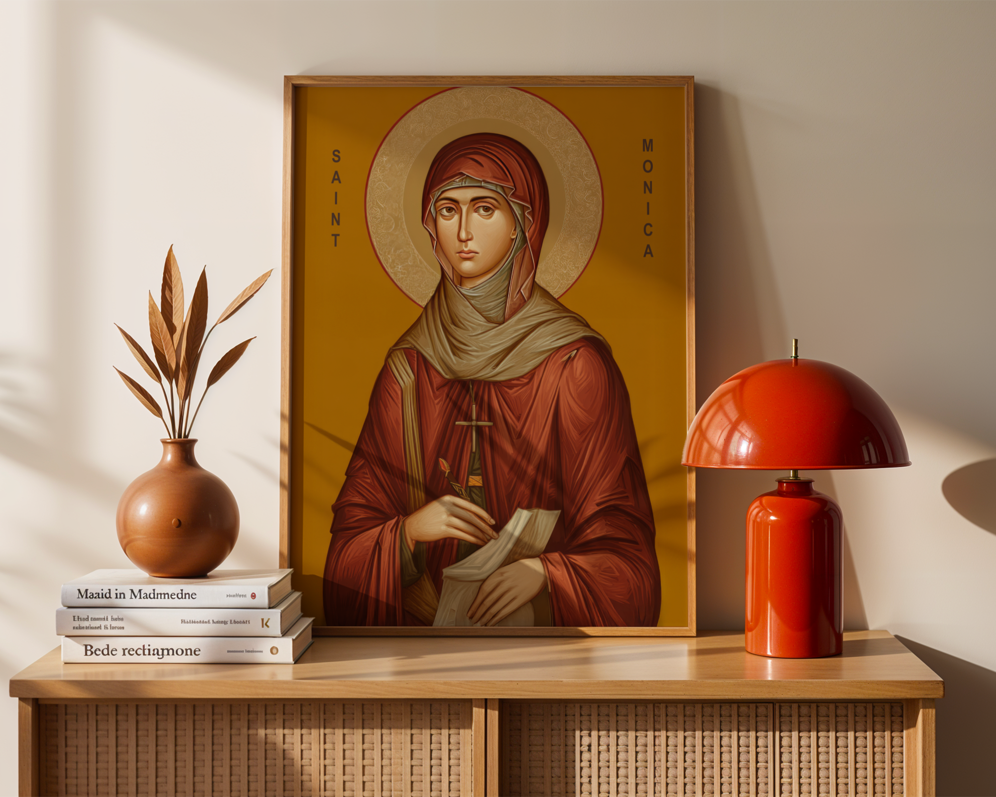 Saint Monica Icon Wall Art, Prayer and Motherhood Gift, Holygraceart