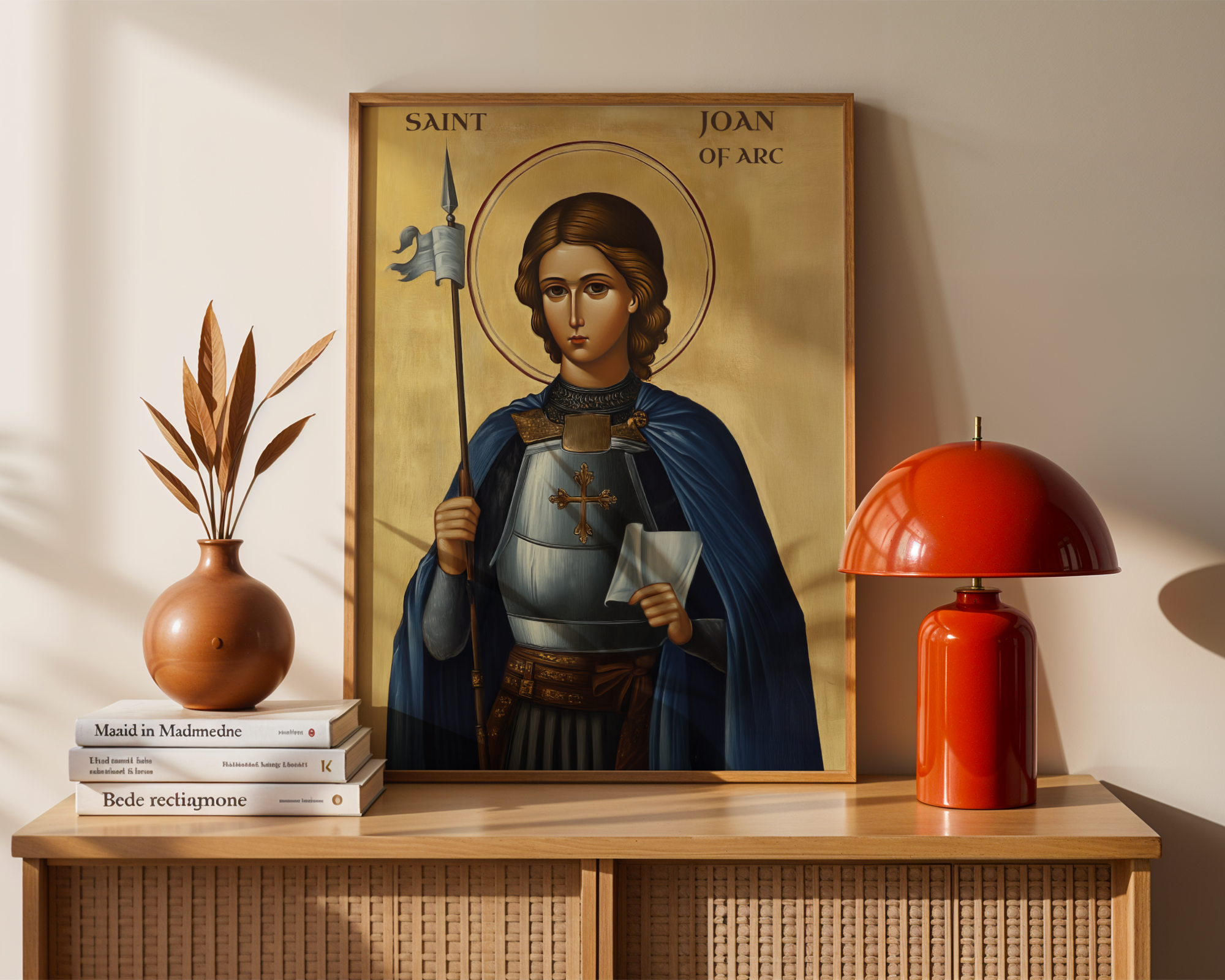 Saint Joan of Arc Icon Print, Courage and Calling Gift, Byzantine Wall Art, Holygraceart