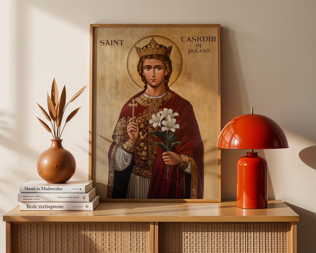 Saint Casimir of Poland Icon Print, Youth Patron Gift, Orthodox Home Decor, Holygraceart