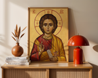 Christ Pantocrator Orthodox Icon Print, Christian Wall Decor, Baptism Gift, Holygraceart