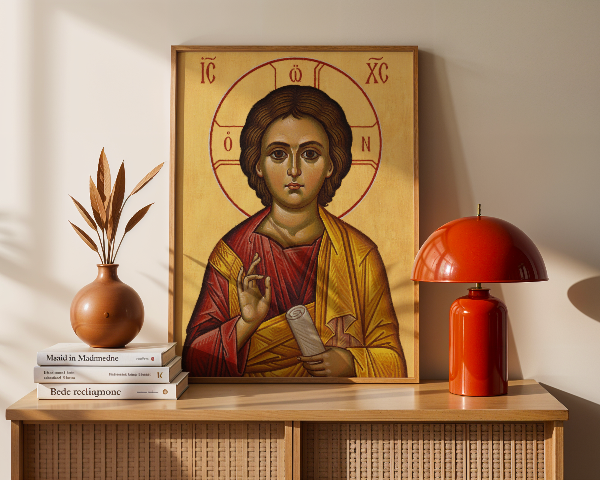Christ Pantocrator Orthodox Icon Print, Christian Wall Decor, Baptism Gift, Holygraceart