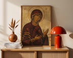 Mother of God Orthodox Icon Print, Marian Devotion Wall Art