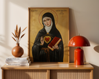 Saint Gertrude the Great Icon Print, Sacred Heart Devotion Gift, Orthodox Wall Art