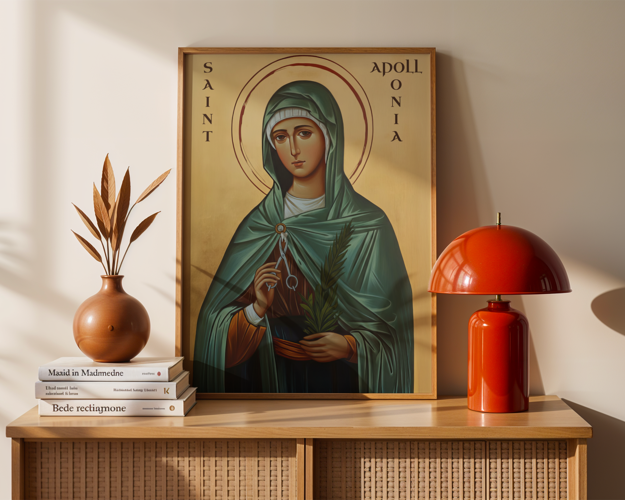 Saint Apollonia Icon Print, Patron Saint of Dentists Gift, Home Altar Decor, Holygraceart