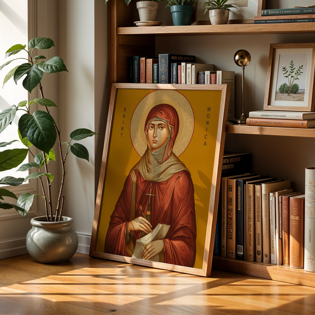 Saint Monica Icon Wall Art, Prayer and Motherhood Gift, Holygraceart