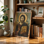 Christ Pantocrator Orthodox Icon Print, Savior Byzantine Devotional Gift, Holygraceart
