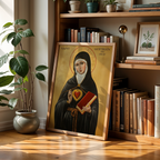 Saint Gertrude the Great Icon Print, Sacred Heart Devotion Gift, Orthodox Wall Art