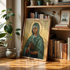 Saint Apollonia Icon Print, Patron Saint of Dentists Gift, Home Altar Decor, Holygraceart