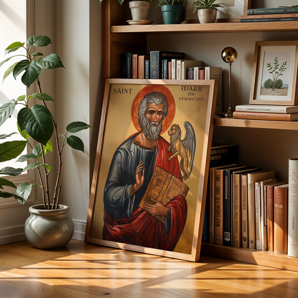 Saint Mark the Evangelist Icon Print, Gospel Writer Gift, Scripture Study Gift