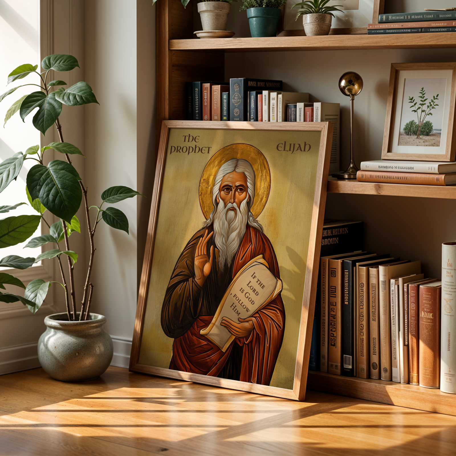 Prophet Elijah Icon Print, Biblical Prophet Gift Byzantine Wall Art, Holygraceart