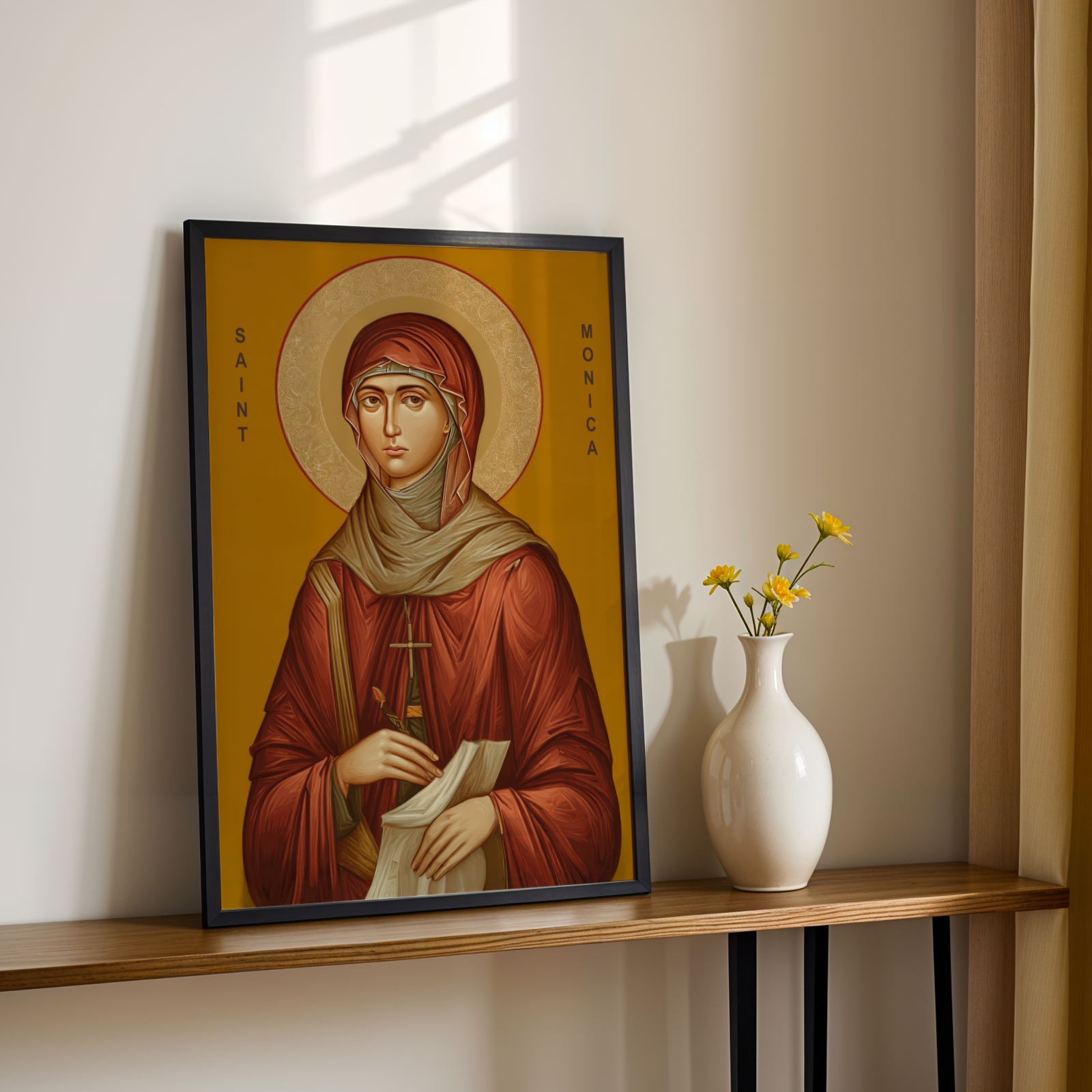 Saint Monica Icon Wall Art, Prayer and Motherhood Gift, Holygraceart