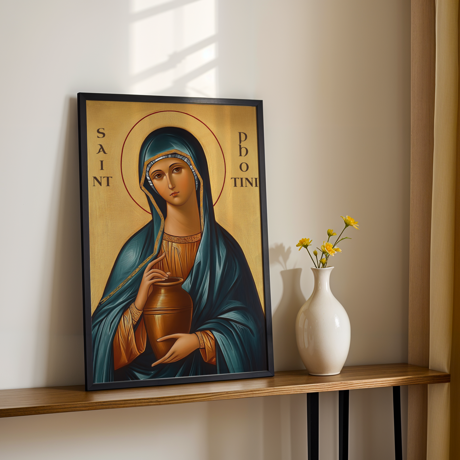 Saint Photini(Photina) Icon Print, Baptism and Faith Renewal Gift, Orthodox Wall Art