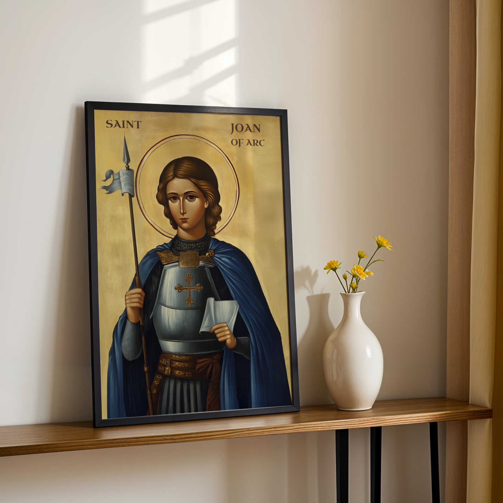 Saint Joan of Arc Icon Print, Courage and Calling Gift, Byzantine Wall Art, Holygraceart