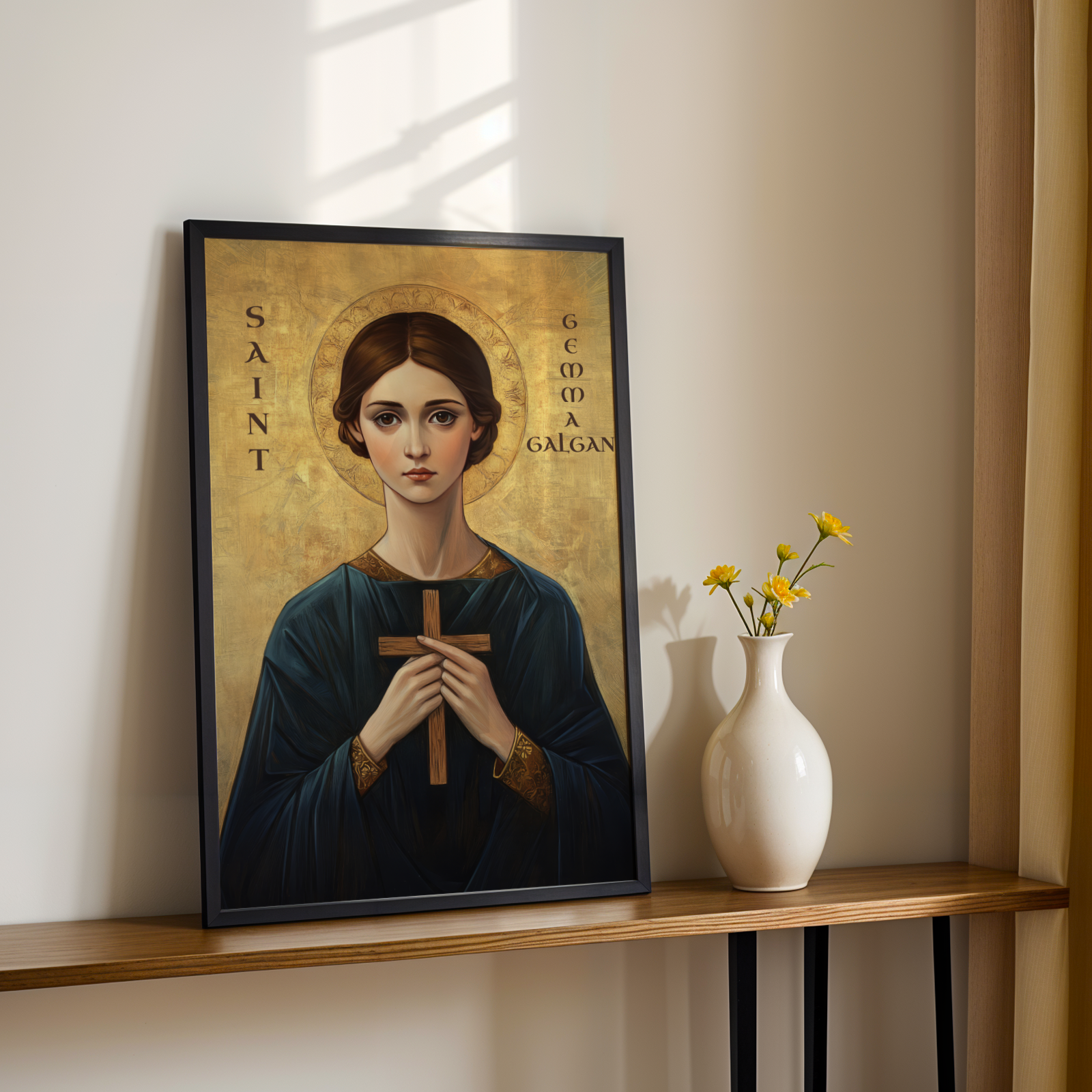 Saint Gemma Galgani Icon Wall Art, Purity and Suffering Gift Orthodox Decor, Holygraceart