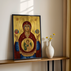 Theotokos of the Sign Orthodox Icon Print, Baptism and House Blessing Gift