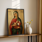 Saint Zita of Lucca Icon Wall Art, Housekeeper Gift Orthodox Artwork, Holygraceart