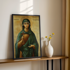 Saint Martha Icon Wall Art, Faithful Service Gift Byzantine Decor, Holygraceart