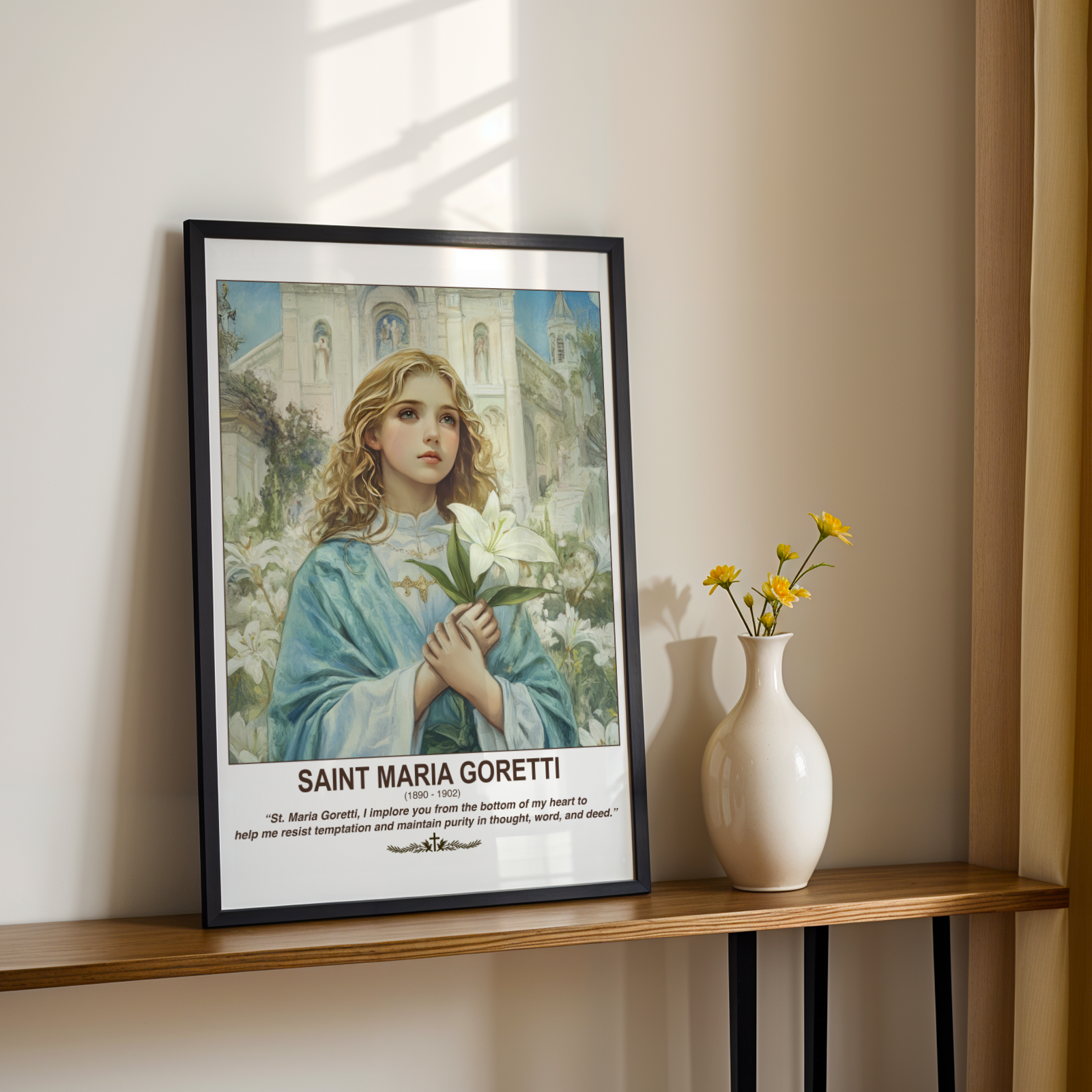 Saint Maria Goretti Wall Art, Purity and Innocence Gift, Catholic Home Decor, Holygraceart