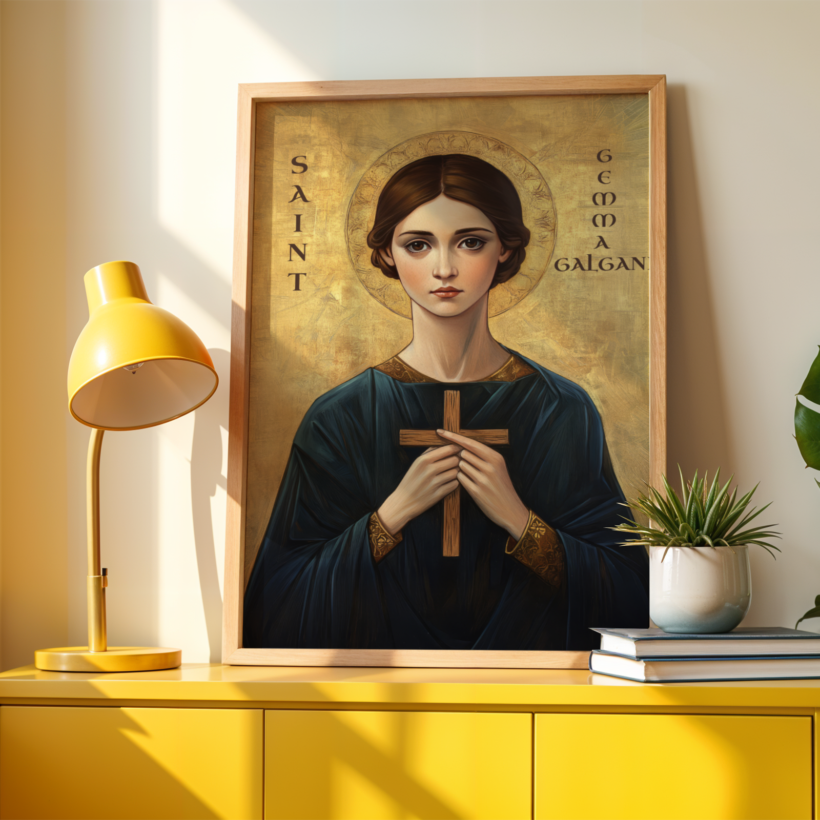 Saint Gemma Galgani Icon Wall Art, Purity and Suffering Gift Orthodox Decor, Holygraceart