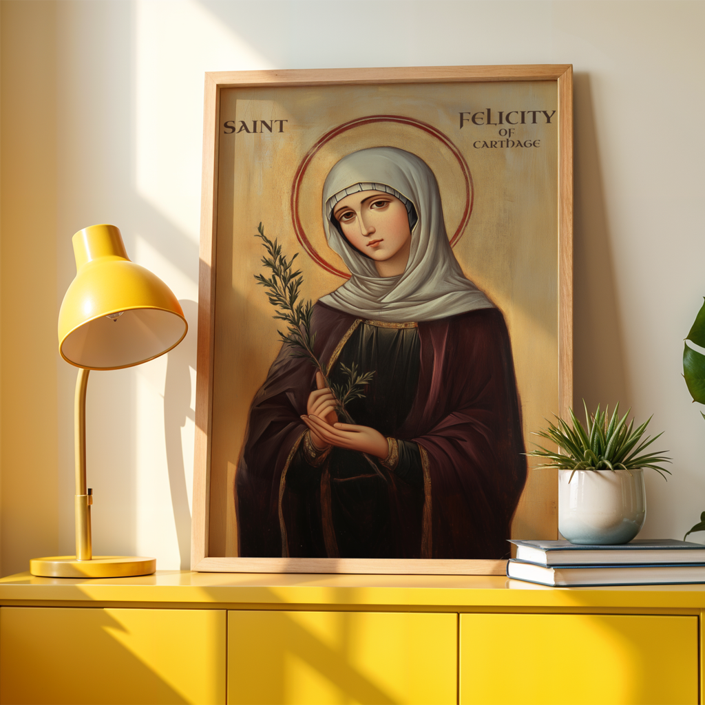 Saint Felicity of Carthage Icon Print, Courage in Suffering Orthodox Wall Art, Holygraceart