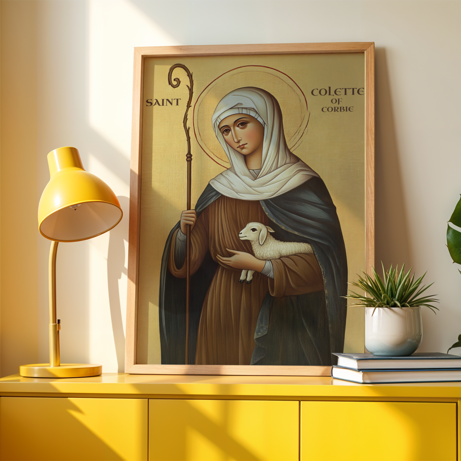 Saint Colette of Corbie Icon Print, Expecting Mother Gift, Sacred Home Decor, Holygraceart