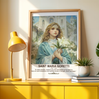 Saint Maria Goretti Wall Art, Purity and Innocence Gift, Catholic Home Decor, Holygraceart