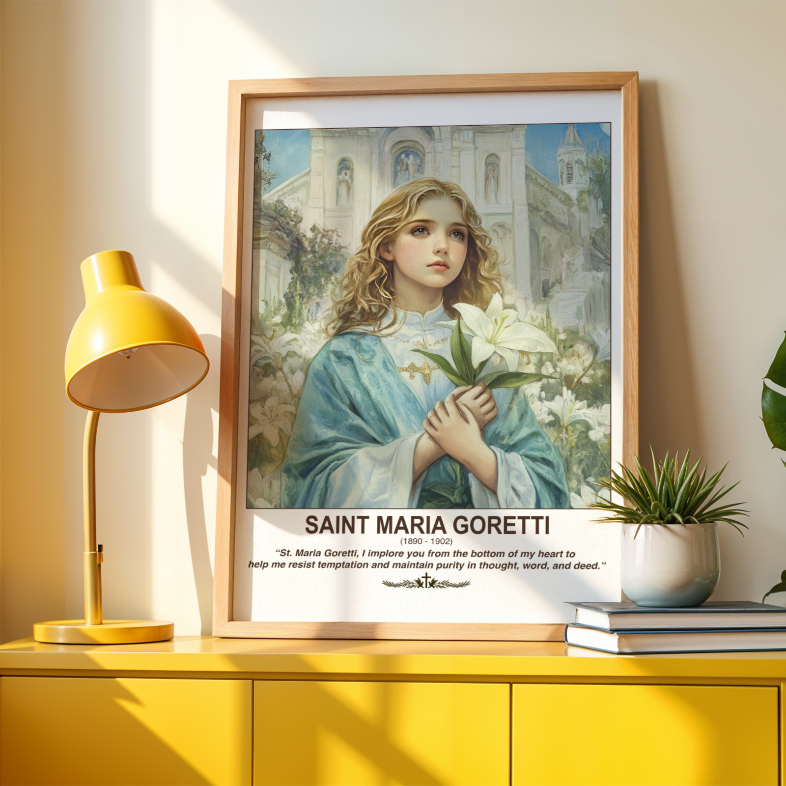 Saint Maria Goretti Wall Art, Purity and Innocence Gift, Catholic Home Decor, Holygraceart