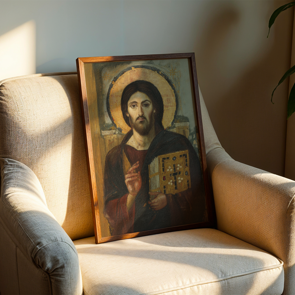 Christ Pantocrator Orthodox Icon Print, Savior Byzantine Devotional Gift, Holygraceart