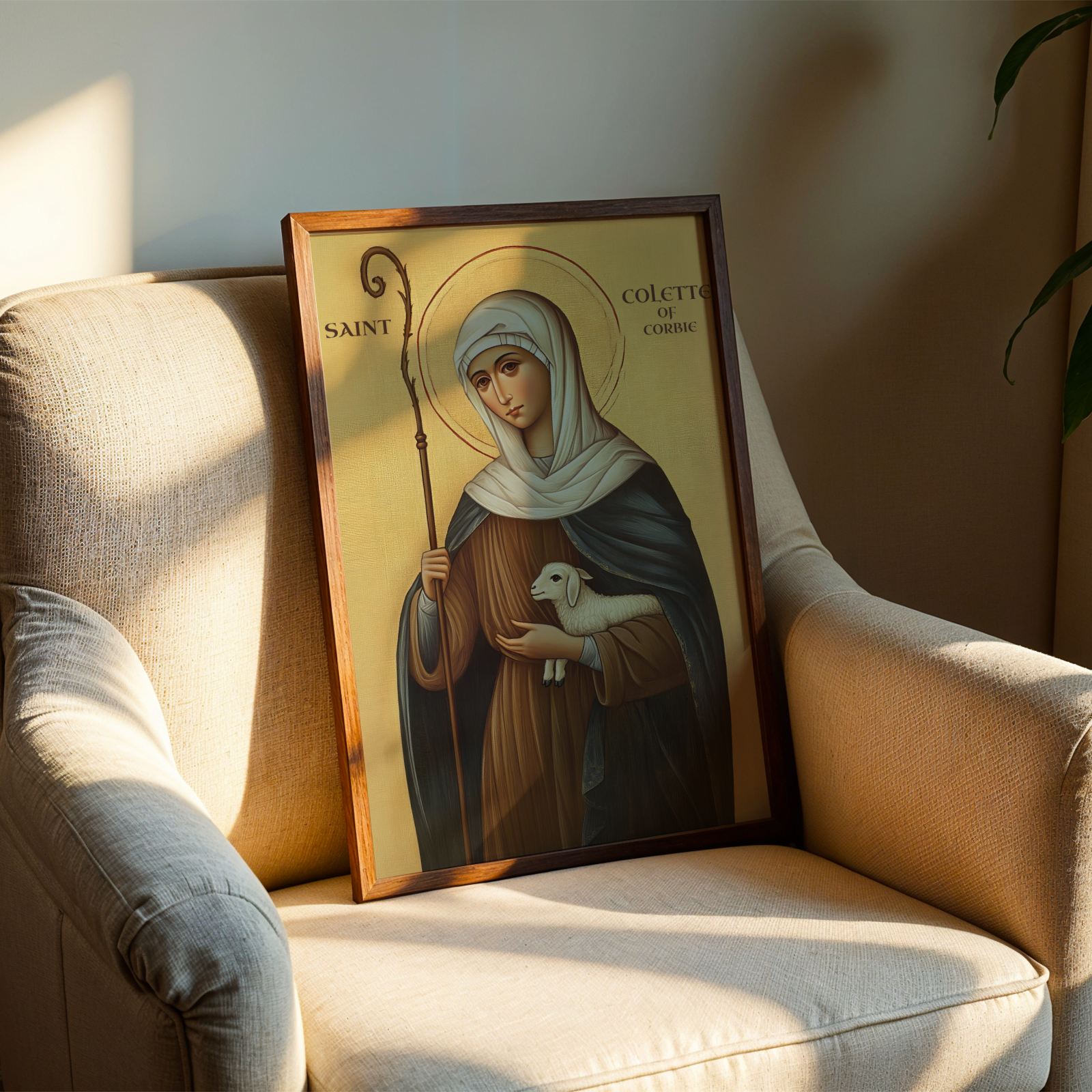 Saint Colette of Corbie Icon Print, Expecting Mother Gift, Sacred Home Decor, Holygraceart
