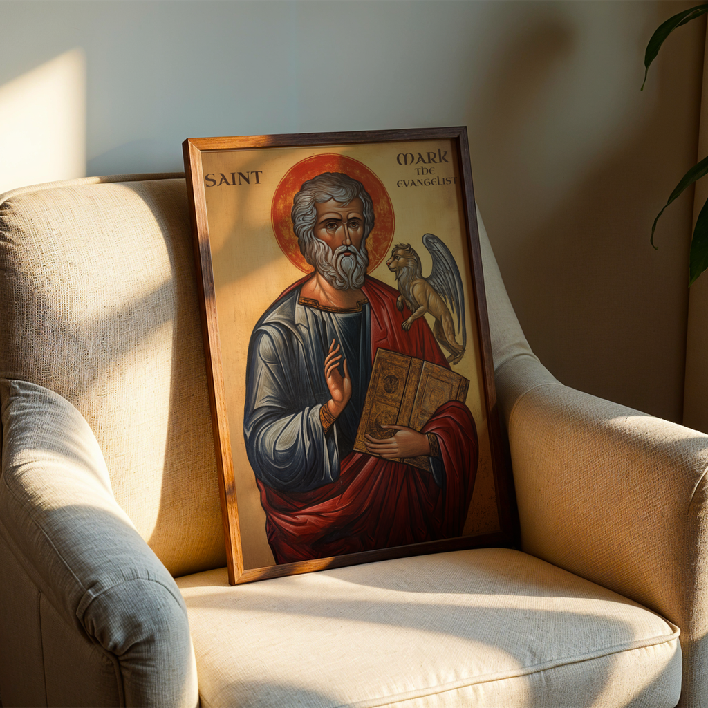 Saint Mark the Evangelist Icon Print, Gospel Writer Gift, Scripture Study Gift