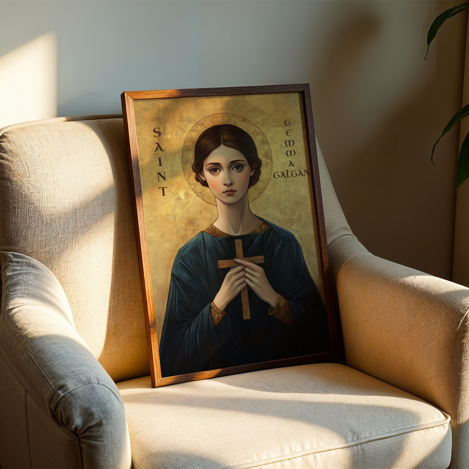 Saint Gemma Galgani Icon Wall Art, Purity and Suffering Gift Orthodox Decor, Holygraceart