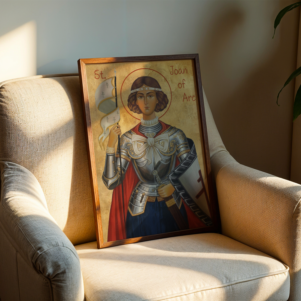Saint Joan of Arc Icon Print, Patron Saint Warrior, Confirmation gift, Holygraceart