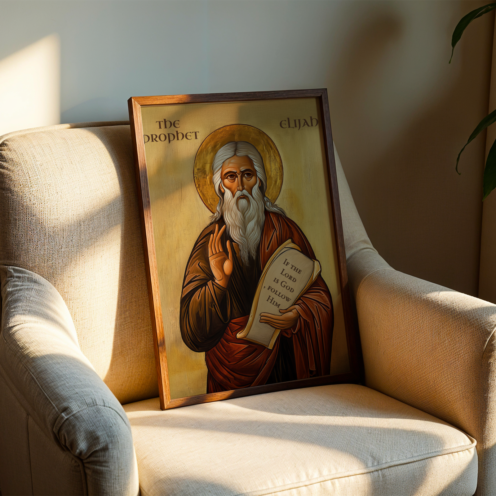 Prophet Elijah Icon Print, Biblical Prophet Gift Byzantine Wall Art, Holygraceart