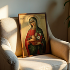 Saint Zita of Lucca Icon Wall Art, Housekeeper Gift Orthodox Artwork, Holygraceart