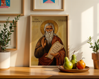 Prophet Elijah Icon Print, Biblical Prophet Gift Byzantine Wall Art, Holygraceart