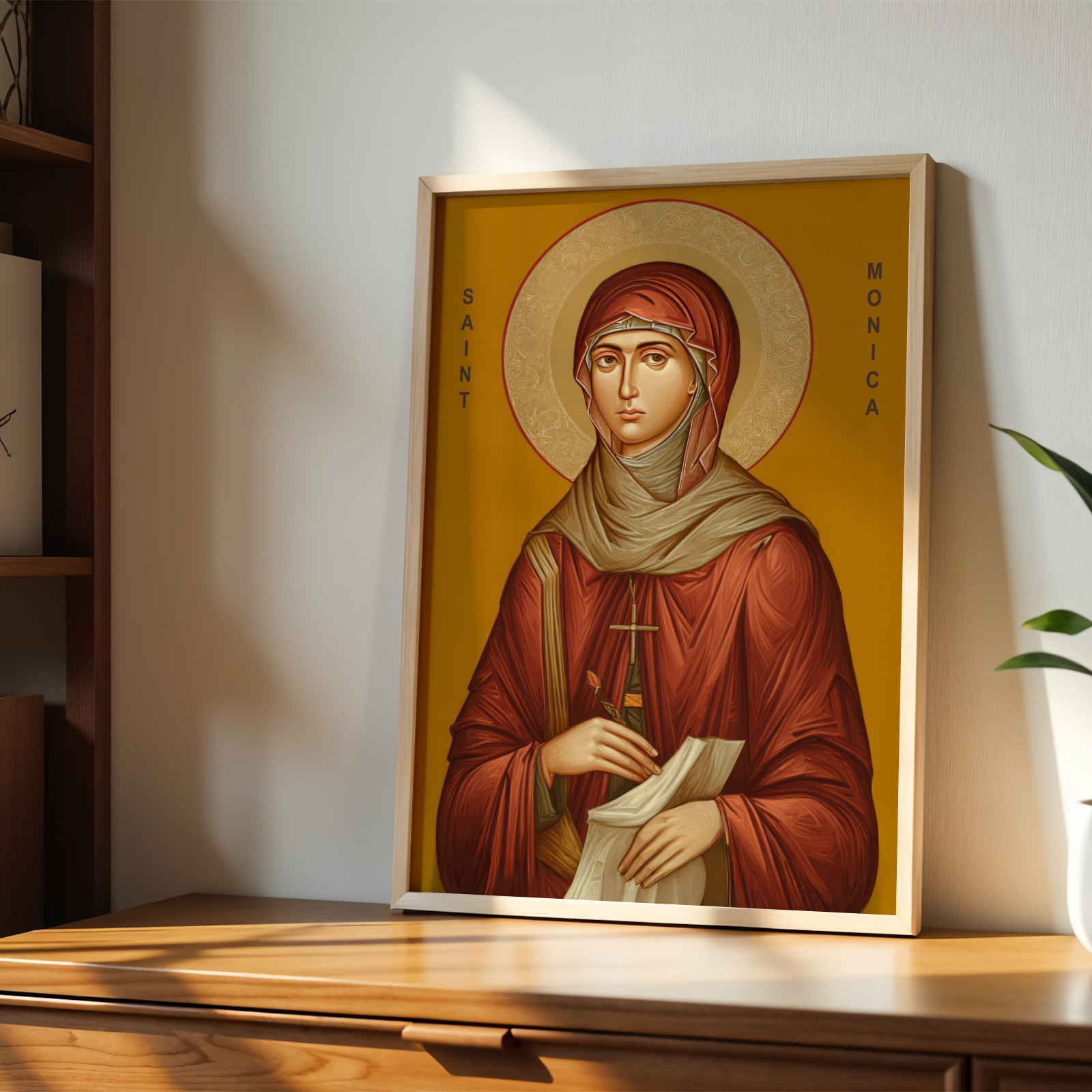 Saint Monica Icon Wall Art, Prayer and Motherhood Gift, Holygraceart