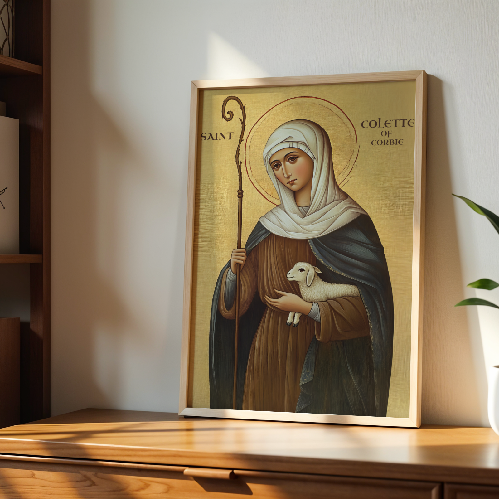 Saint Colette of Corbie Icon Print, Expecting Mother Gift, Sacred Home Decor, Holygraceart