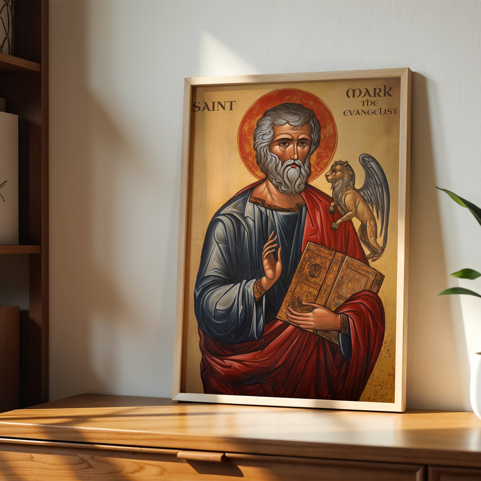 Saint Mark the Evangelist Icon Print, Gospel Writer Gift, Scripture Study Gift