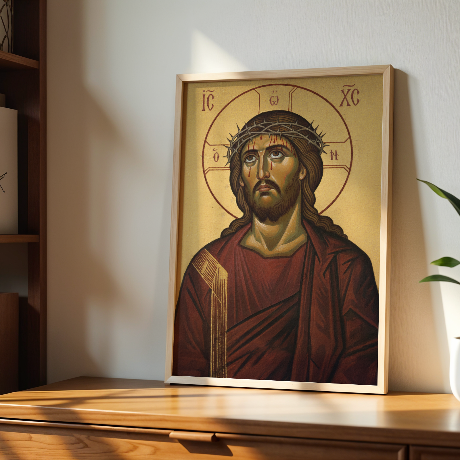 Jesus Crown of Thorns Orthodox Icon Print, Lenten Devotion Gift, Prayer Corner