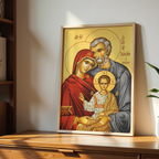 Holy Family Orthodox Icon Print, Marriage Blessing Gift, Sacred Blessing for Newlywed Home