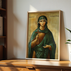 Saint Martha Icon Wall Art, Faithful Service Gift Byzantine Decor, Holygraceart