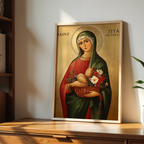 Saint Zita of Lucca Icon Wall Art, Housekeeper Gift Orthodox Artwork, Holygraceart