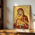 Virgin Mary and Child Orthodox Icon Print, New Parents Gift, Family Blessing