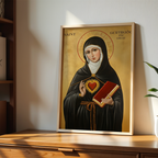 Saint Gertrude the Great Icon Print, Sacred Heart Devotion Gift, Orthodox Wall Art
