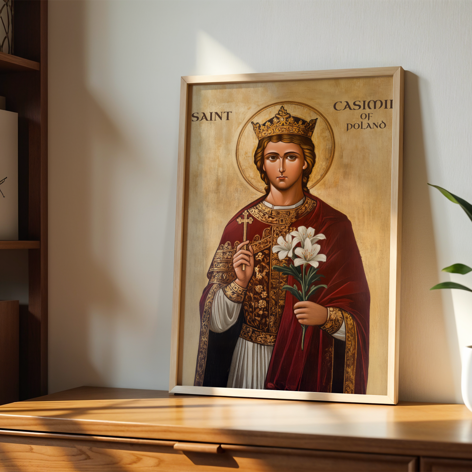 Saint Casimir of Poland Icon Print, Youth Patron Gift, Orthodox Home Decor, Holygraceart