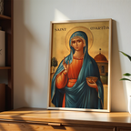 Saint Martha Icon Print, Homemaker Faith Gift Byzantine Wall Art, Holygraceart